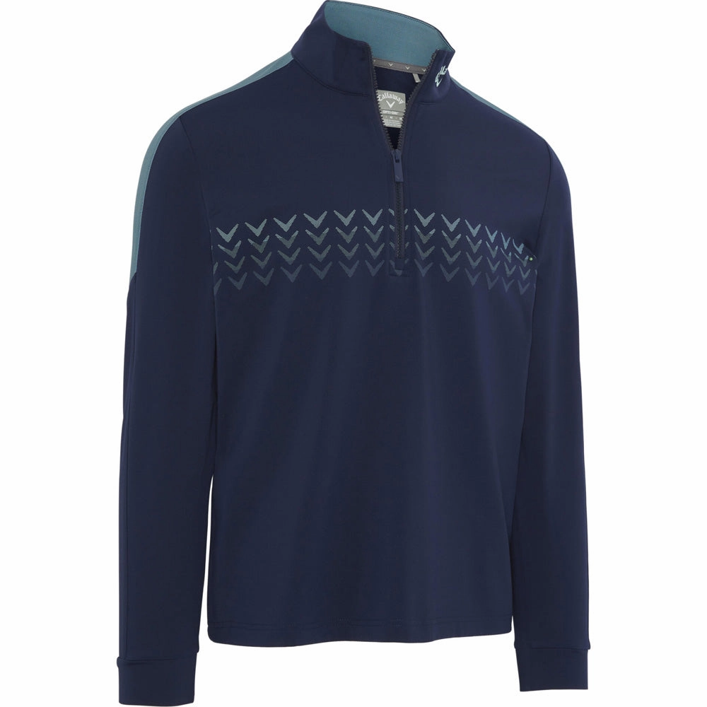 Cold-Weather Wear Callaway 1/4 Zip Block Chev Pullover - Peacoat