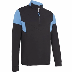 Callaway 1/4 Zip Colour Block Pullover - Caviar Comfortable Design Linen
