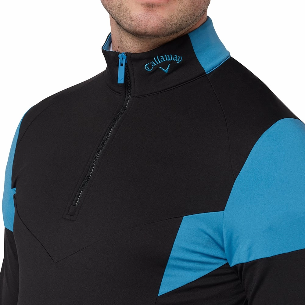 Unisex Appeal Callaway 1/4 Zip Colour Block Pullover - Caviar