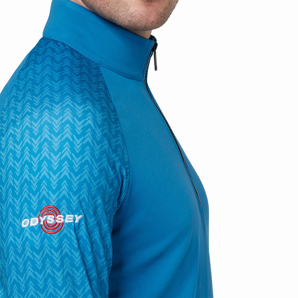 Callaway 1/4 Zip Odyssey Blocked Pullover - Vallarta Blue Casual Vibes Sporty Layer