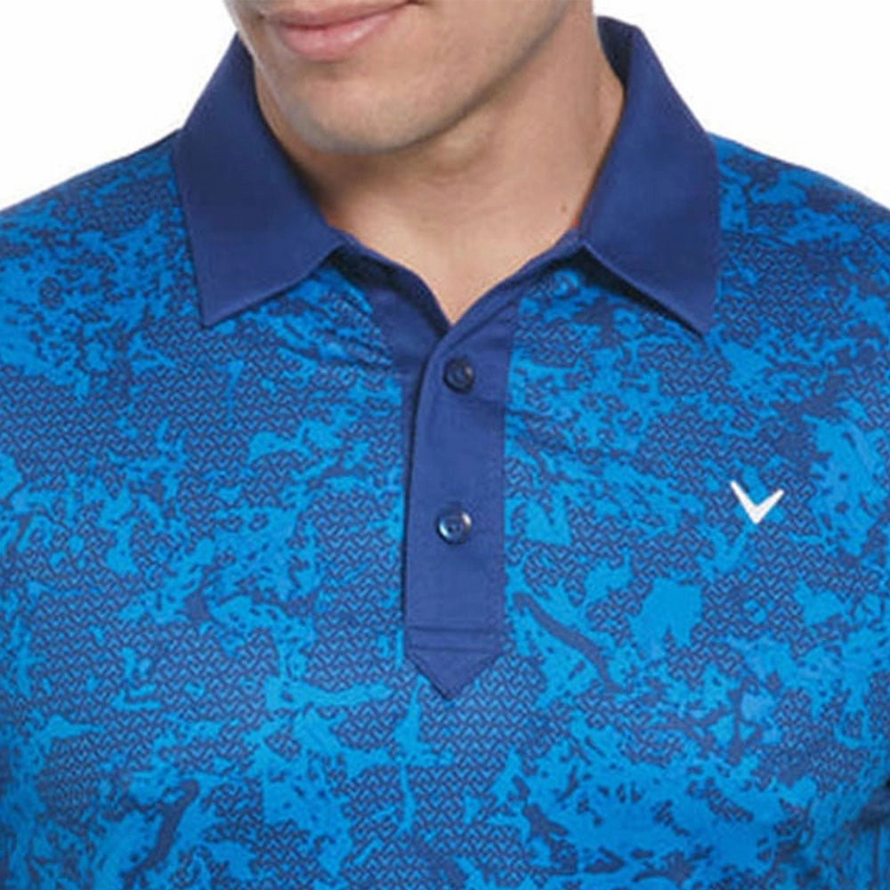 Multi Panel Structure Callaway All Over Abstract Polo Shirt -  Limoges