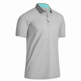 Callaway All Over Chev Grid Polo Shirt - Bright White Sporty Comfort