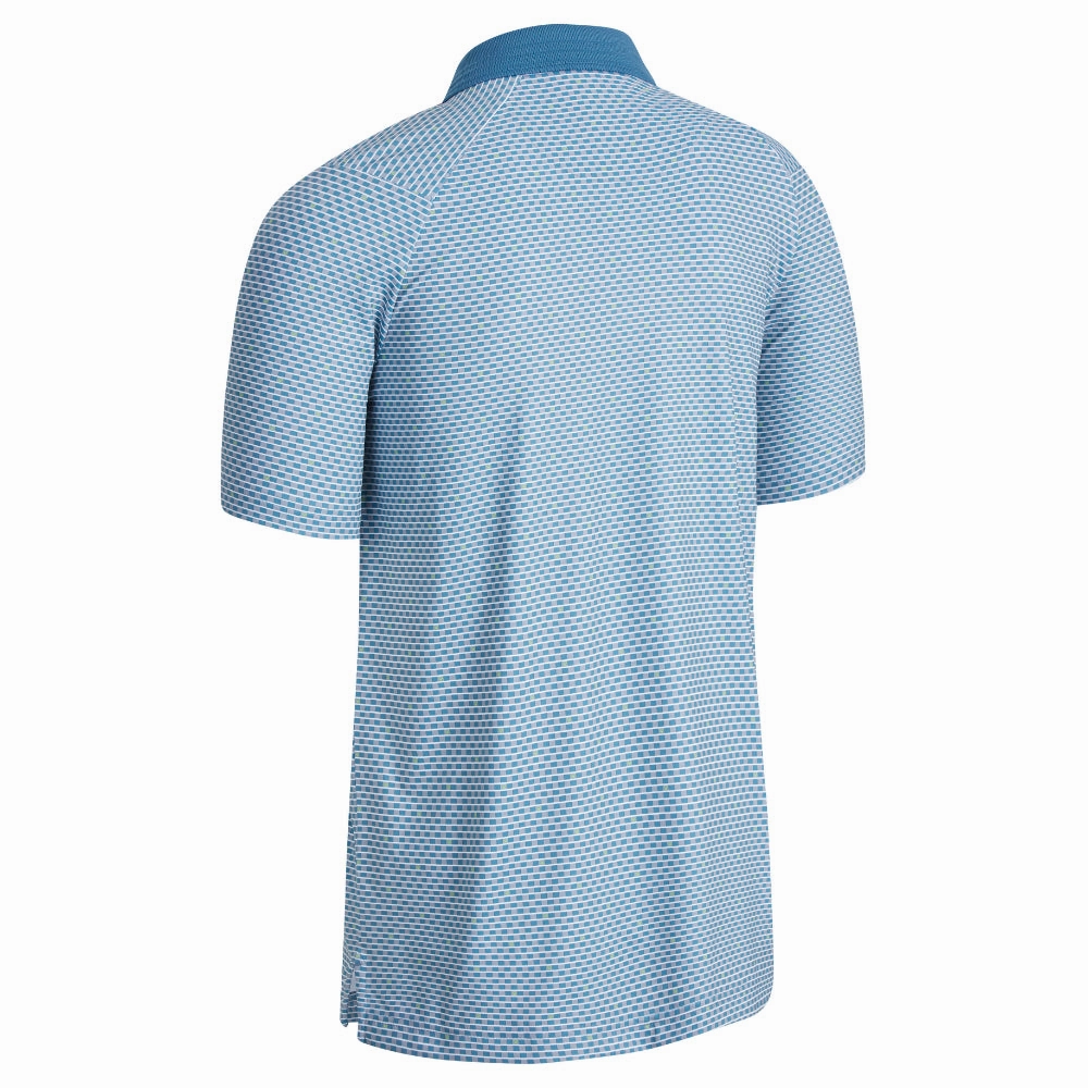 Non Restrictive Cut Callaway All Over Chev Grid Polo Shirt - Real Teal