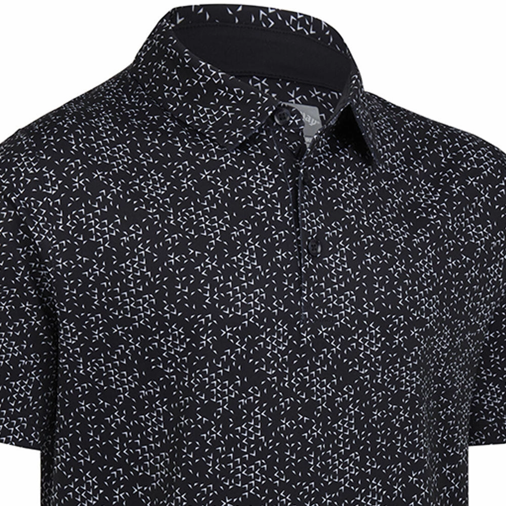 UV protected Weekend Style Callaway All Over Chev Polo Shirt - Caviar/Bright White