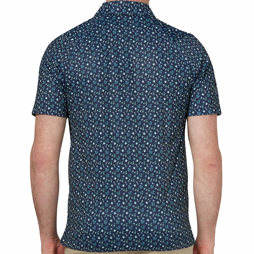 Recycled Polyester Callaway All Over Drinks Novelty Polo Shirt - Peacoat