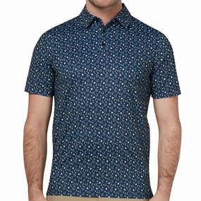 Thermal Regulating Layer LongLastingColor Callaway All Over Drinks Novelty Polo Shirt - Peacoat