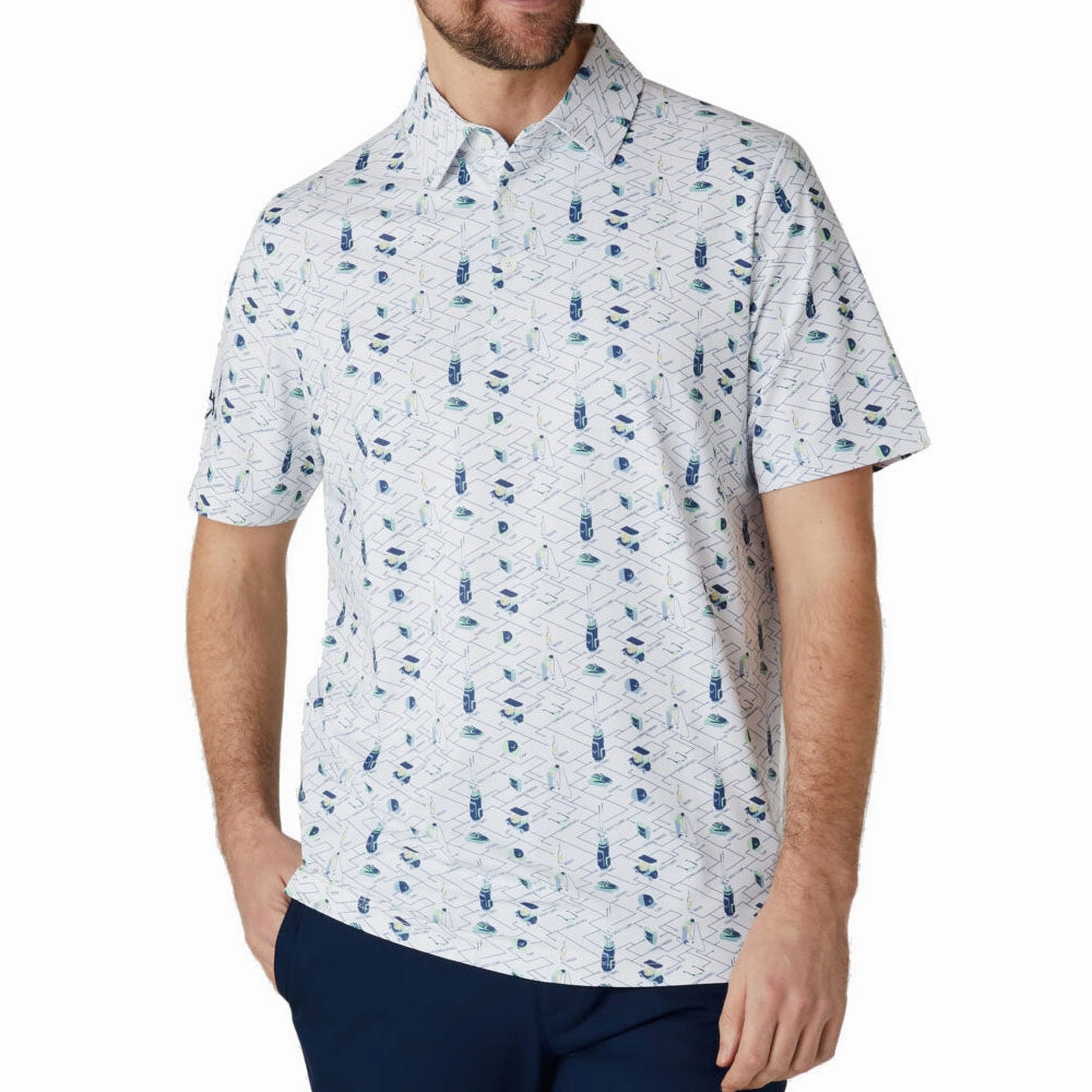 Casual Must-Have Indoor clothing Callaway All Over Essential Print Polo Shirt - Bright White