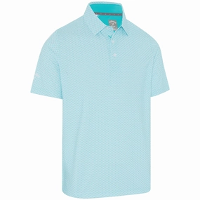 Callaway All-Over Trademark Print Polo Shirt - Scuba Blue comfortable option Relaxed fit style