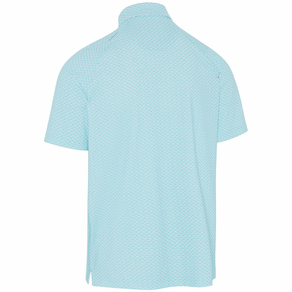 Callaway All-Over Trademark Print Polo Shirt - Scuba Blue Comfy Fit Effortless Comfort Wear
