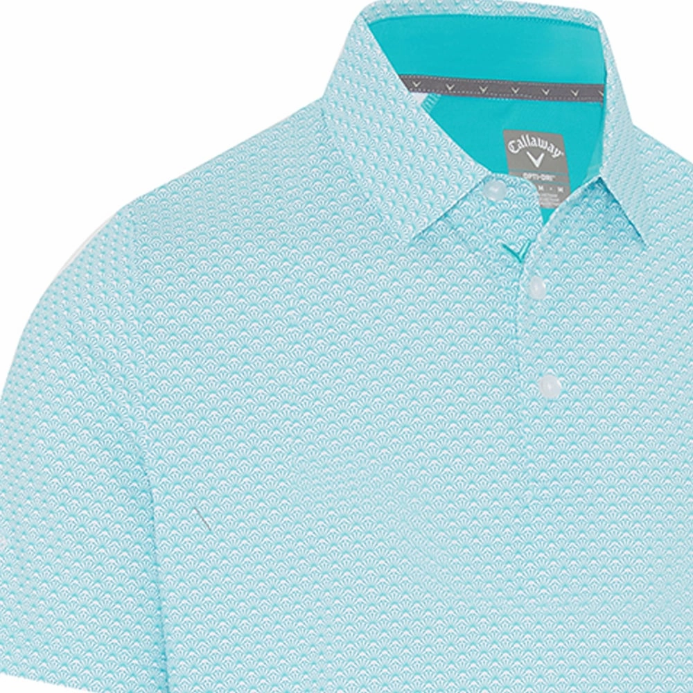 Breathable and Comfortable Fashion Top Callaway All-Over Trademark Print Polo Shirt - Scuba Blue