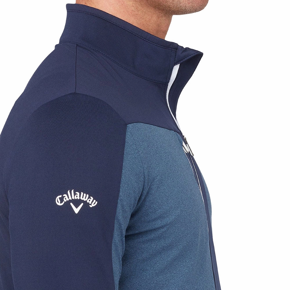 buckle accents product matte sophistication Callaway Aquapel 1/2 Zip Pullover Sweater - Peacoat/Bright White