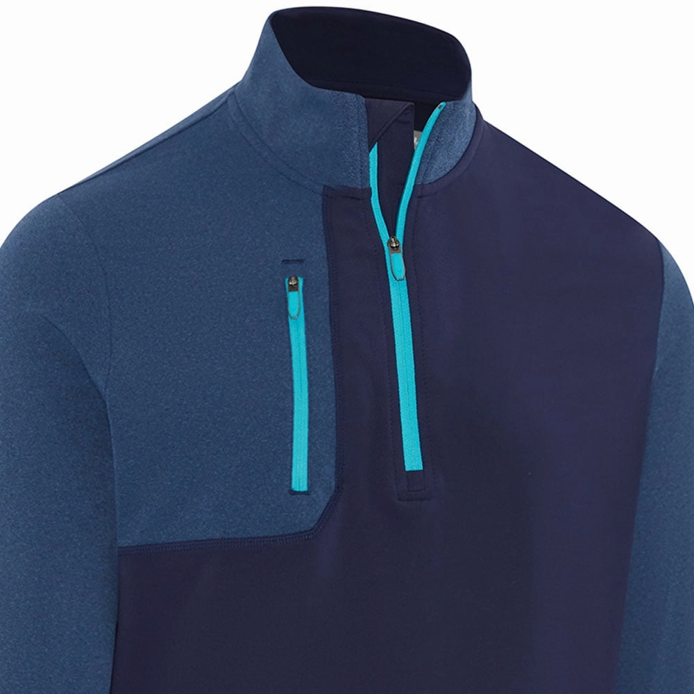 Fashion Hoodie Street Staple Callaway Aquapel Mixed Media 1/4 Zip Pullover - Peacoat
