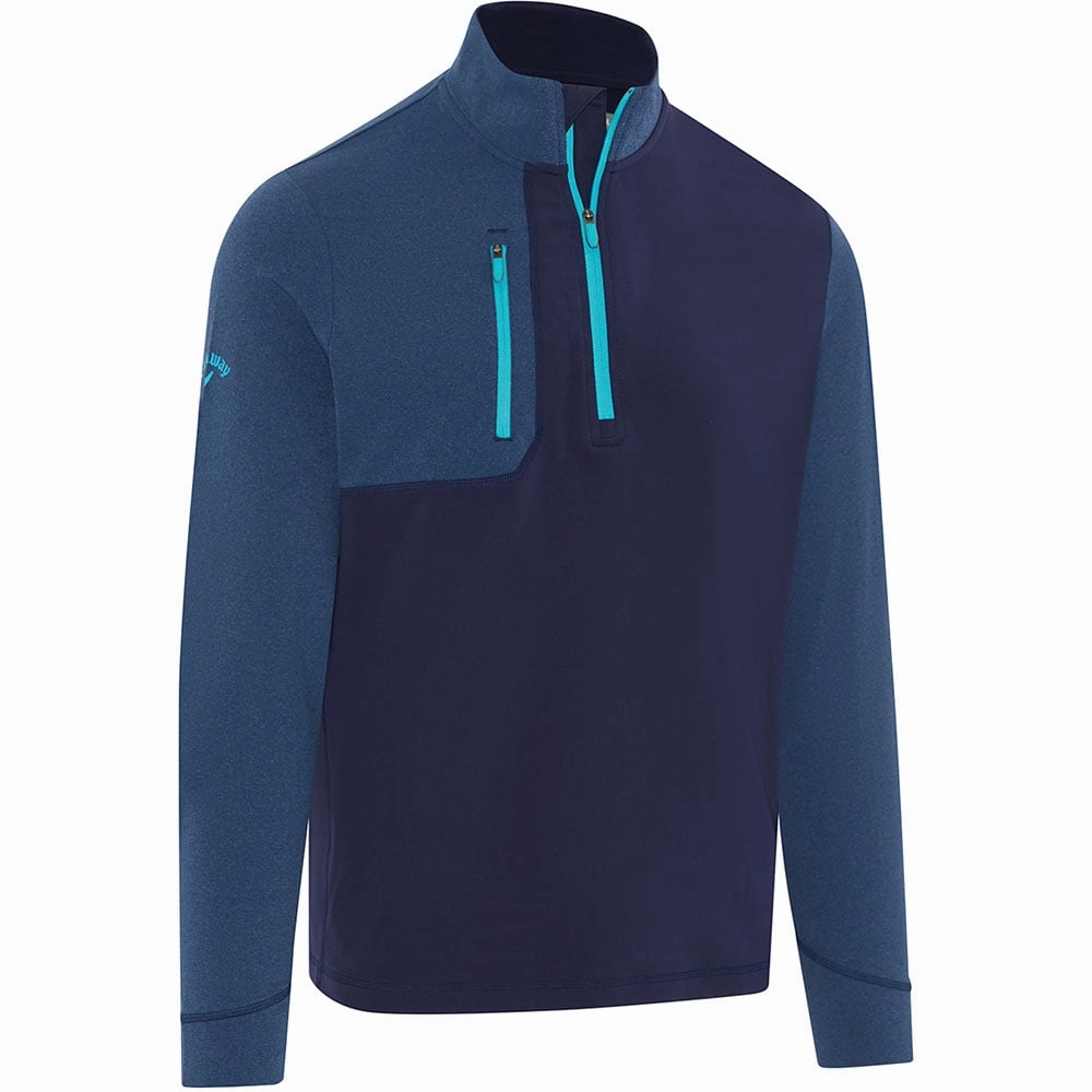 Youth Style Callaway Aquapel Mixed Media 1/4 Zip Pullover - Peacoat