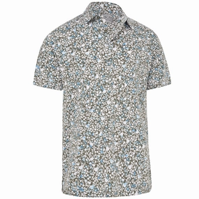 Layered Look Wear Callaway Artificial Nature Print Polo Shirt - Black Lichen