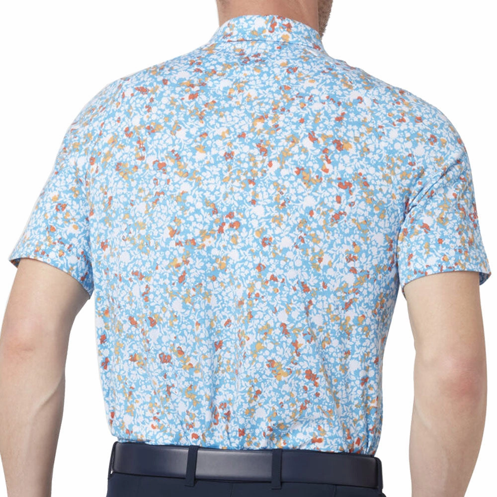 Light Style Comfy Touch Callaway Artificial Nature Print Polo Shirt - Malibu Blue