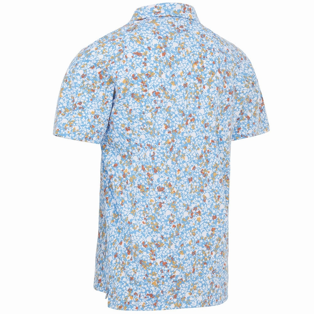 Callaway Artificial Nature Print Polo Shirt - Malibu Blue Modern Smart Quick Release Hem