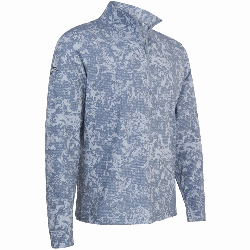 Layer Sporty Callaway Camo Print 1/4 Zip Pullover - Flint Stone