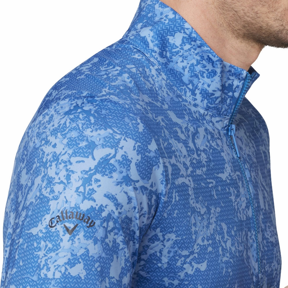 Callaway Camo Print 1/4 Zip Pullover - Magnetic Blue Urban Hoodie Trendy Streetwear