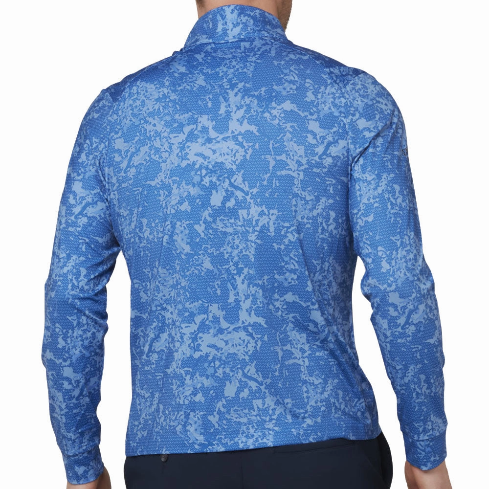 Windproof Design Callaway Camo Print 1/4 Zip Pullover - Magnetic Blue