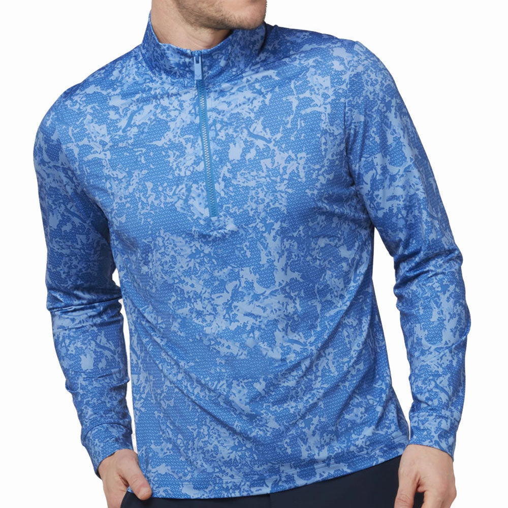 Callaway Camo Print 1/4 Zip Pullover - Magnetic Blue Road Trip