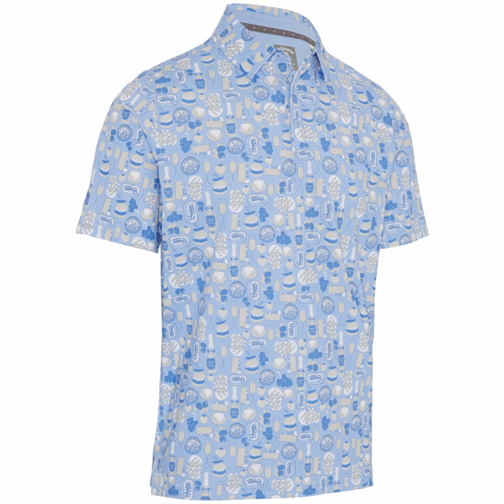Callaway Celebration Feast Print Polo Shirt - Open Air Relaxed Wear Comfortable Fit Wear