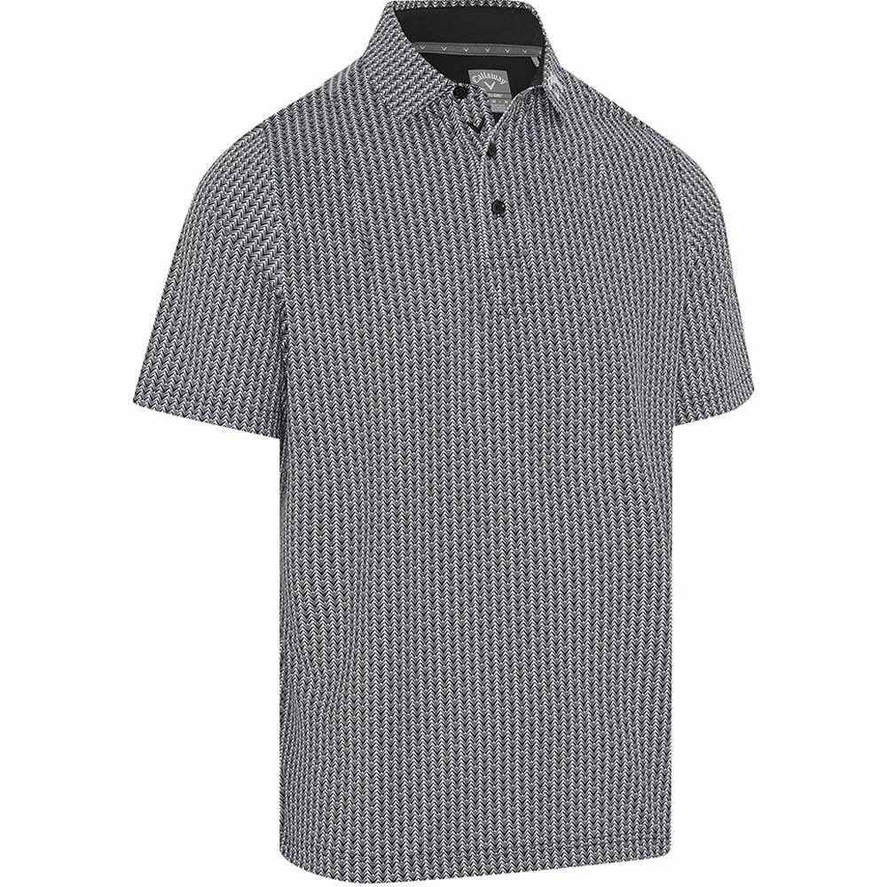 outdoor concert Chic and Cozy Wear Callaway Chev & Ball All-Over Print Polo Shirt - Caviar