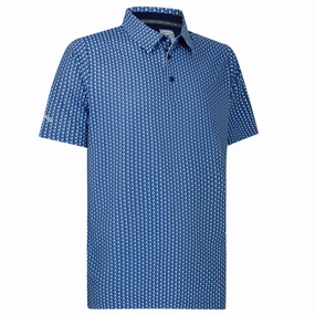 Callaway Chev Geo Polo Shirt - Peacoat Travel Comfort GarmentDyedTexture
