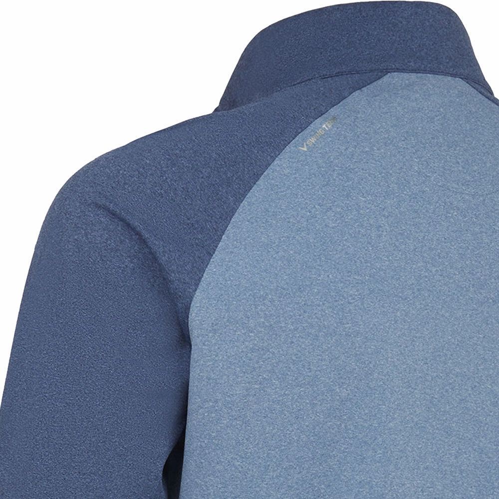 Callaway Chev Print Chillout 1/4 Zip Pullover - Peacoat Heather Effortless Style Comfort Wear