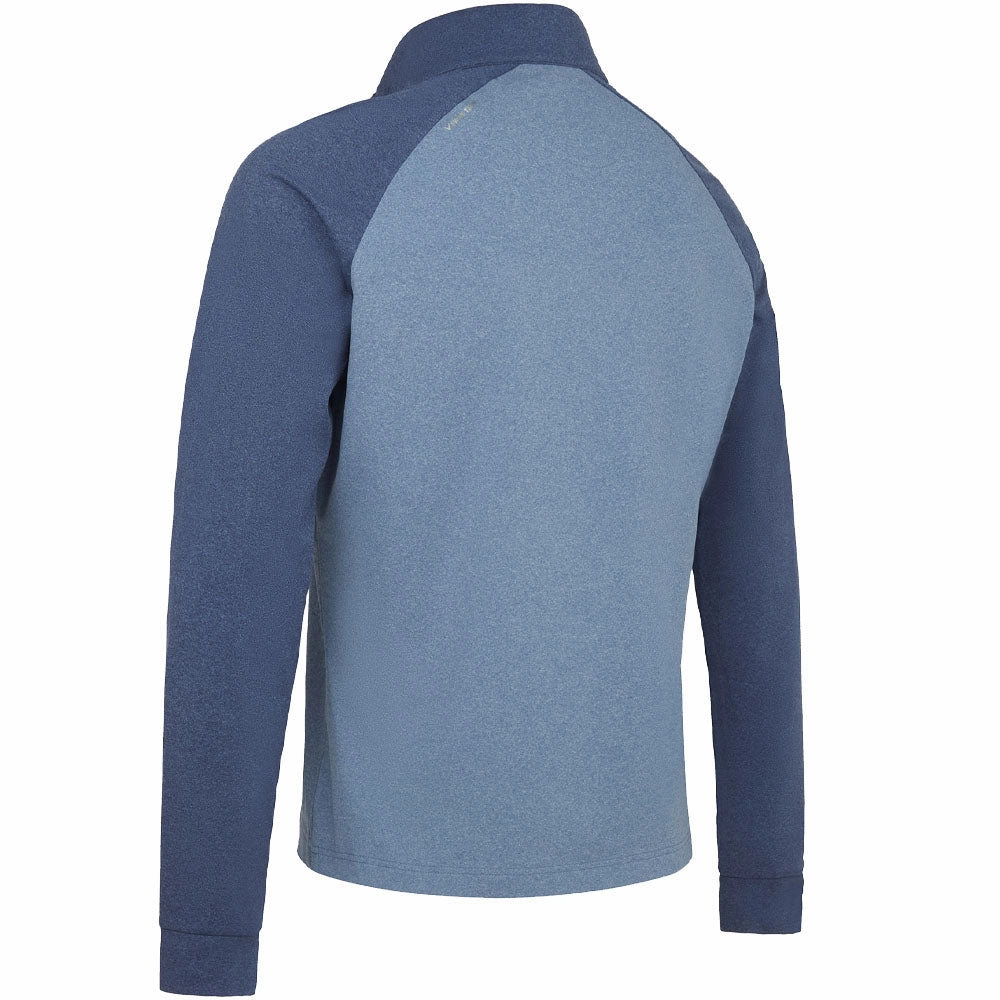 Stylish Essentials Relaxed Fit Hoodie Callaway Chev Print Chillout 1/4 Zip Pullover - Peacoat Heather