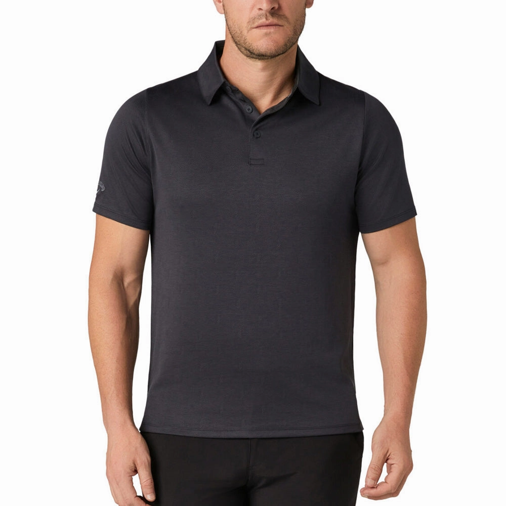 ThermoregulatingFabric Callaway Chev Twill Jacquard Polo Shirt - Caviar