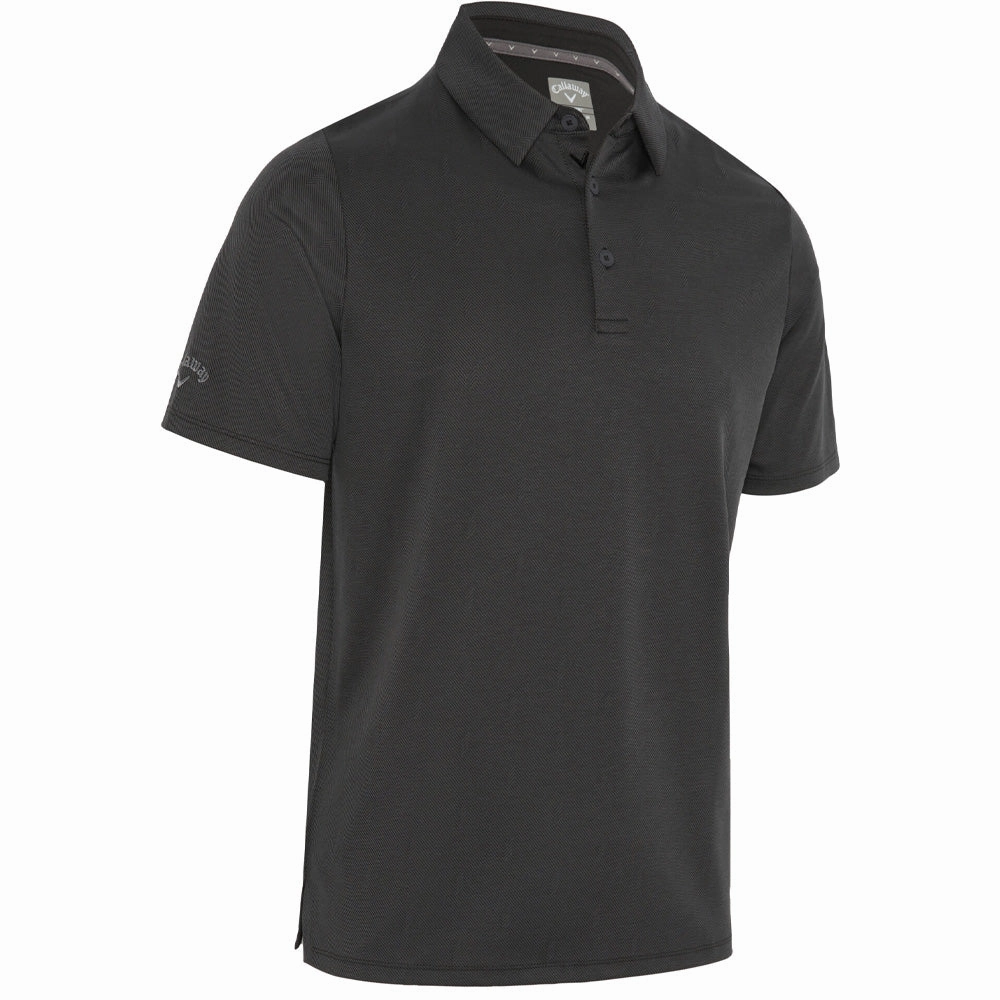 Holiday Style Active Comfort Wear Callaway Chev Twill Jacquard Polo Shirt - Caviar