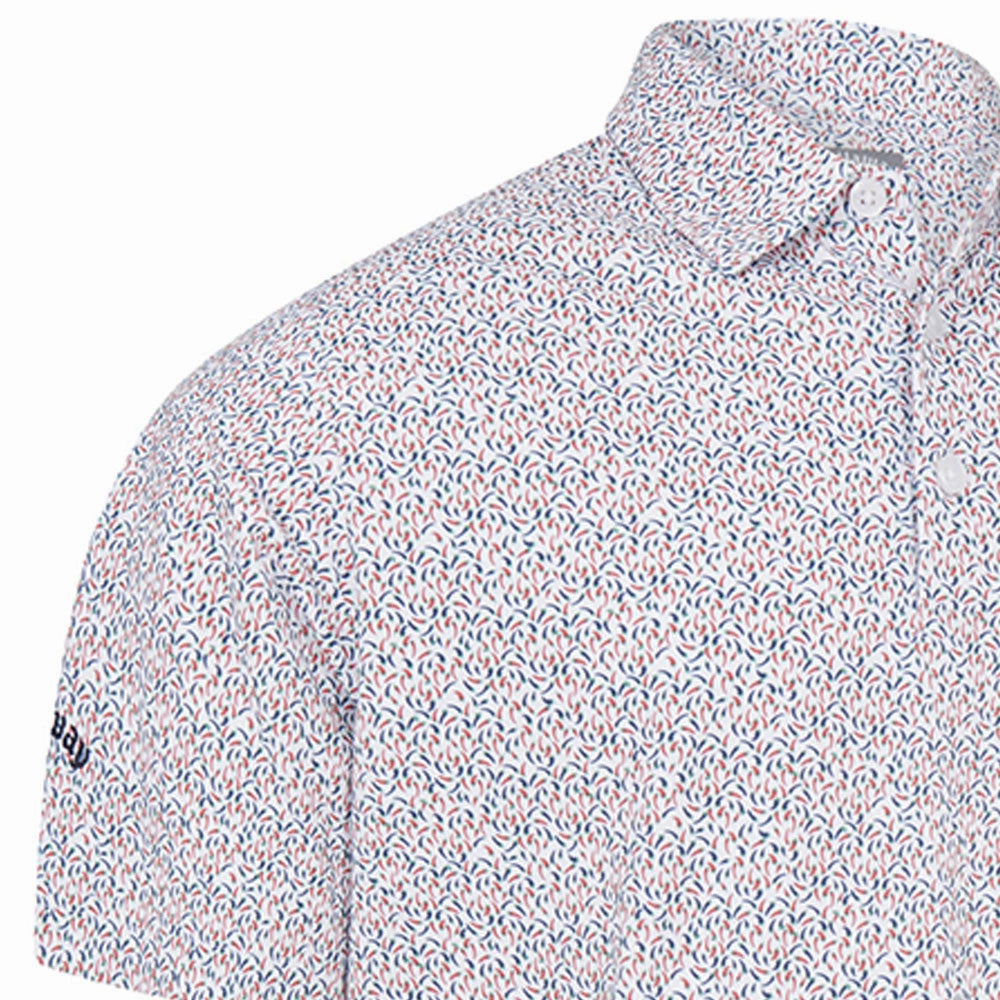 Abstract mystery EthicalProduction Callaway Chillies Print Polo Shirt - Bright White