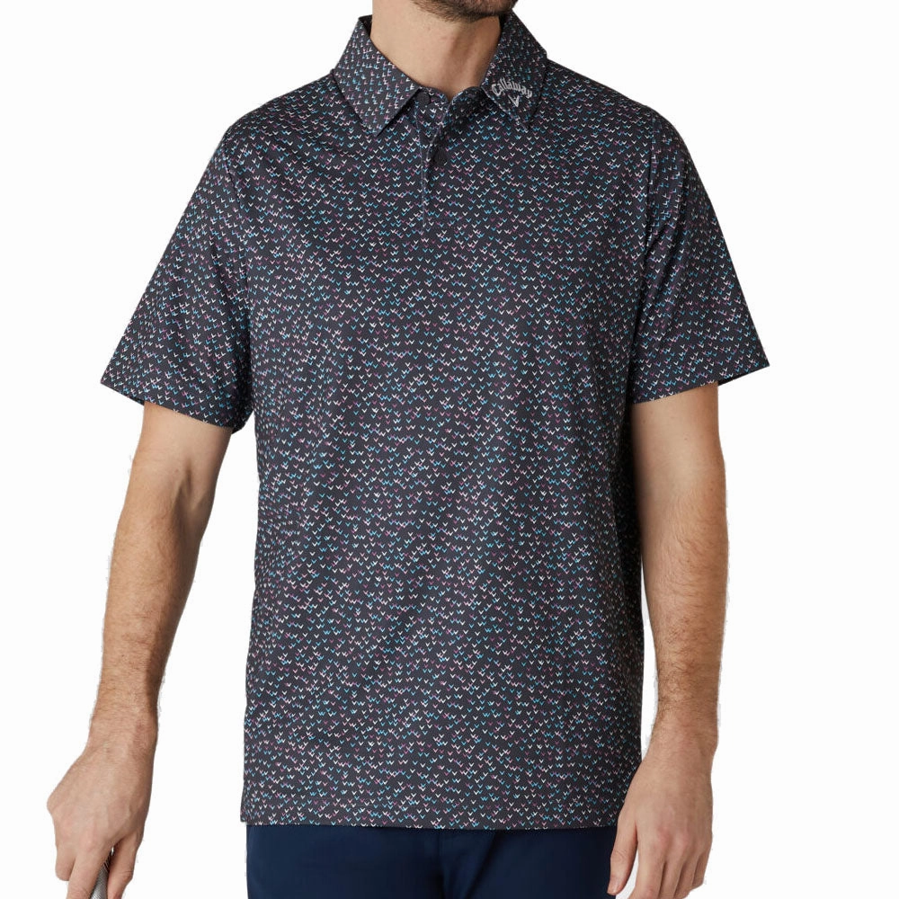 Callaway Confetti Print Polo Shirt - Asphalt Soft and Flexible
