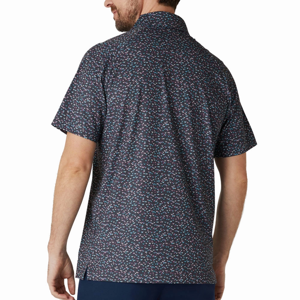 Cozy Feel Callaway Confetti Print Polo Shirt - Asphalt