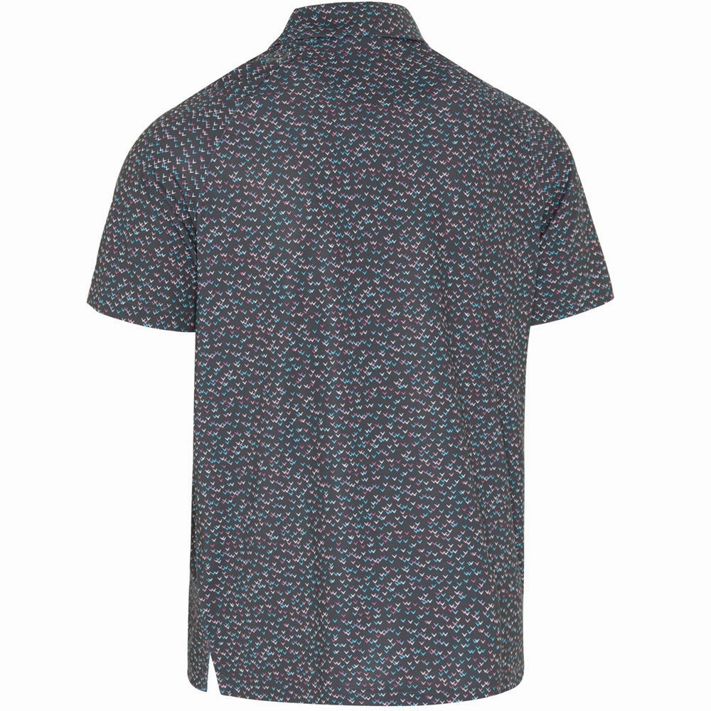 Callaway Confetti Print Polo Shirt - Asphalt V neck elegance