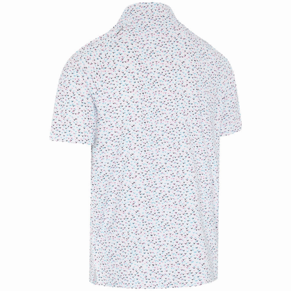 Callaway Confetti Print Polo Shirt - Bright White Yoga class Vintage Wash