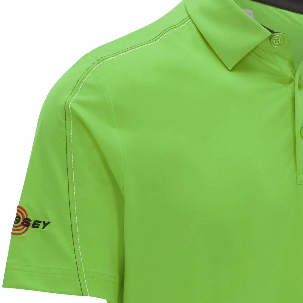 Microfiber Blend Callaway Contrast Stitch Colour Block Polo Shirt - Summer Green