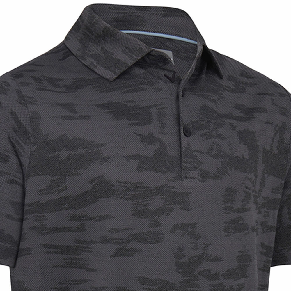 BreathableMaterial Callaway Digital Camo Jacquard Polo Shirt - Black Heather