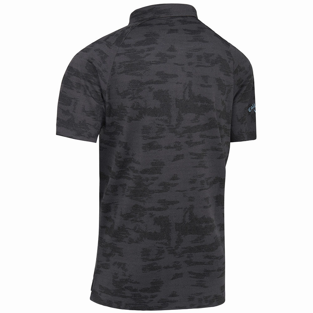 Anti Odor Treatment Callaway Digital Camo Jacquard Polo Shirt - Black Heather