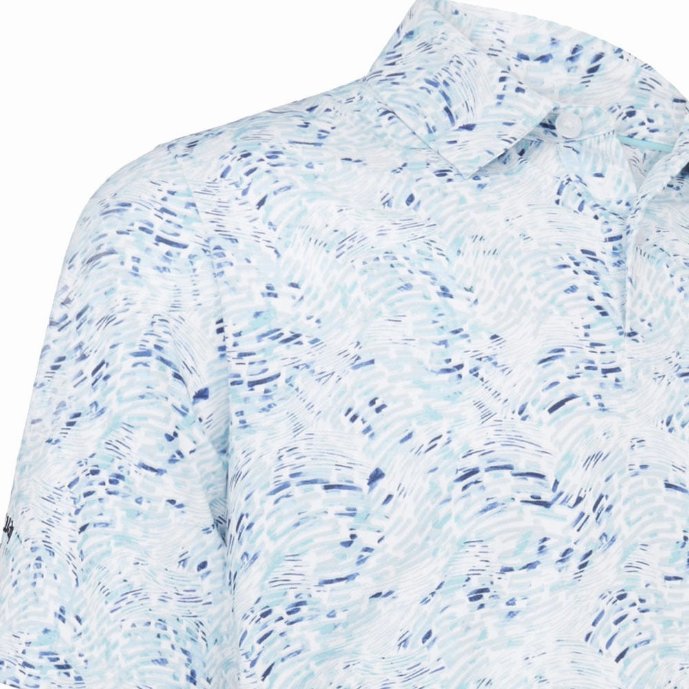 Callaway Geo Print Polo Shirt - Bright White Washable fabric