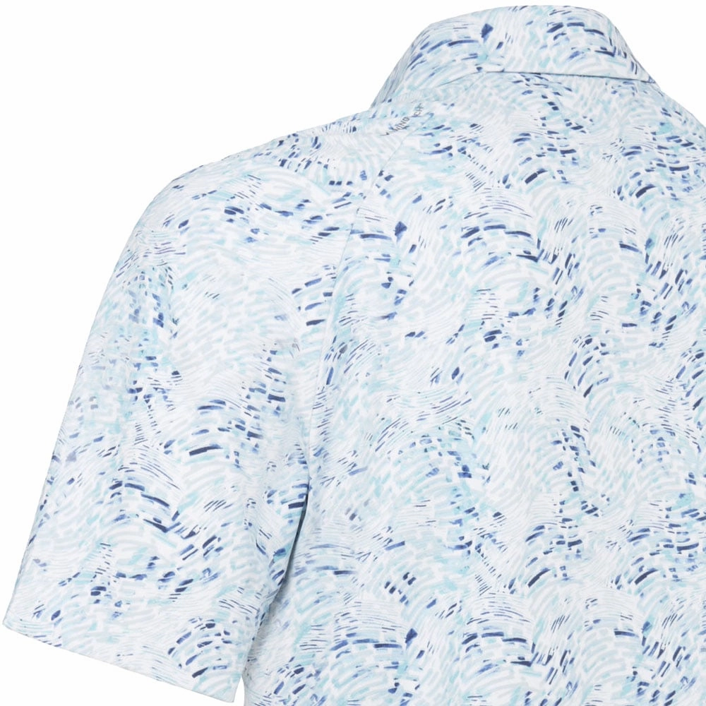 Easy-Going Style Relaxed Look Callaway Geo Print Polo Shirt - Bright White