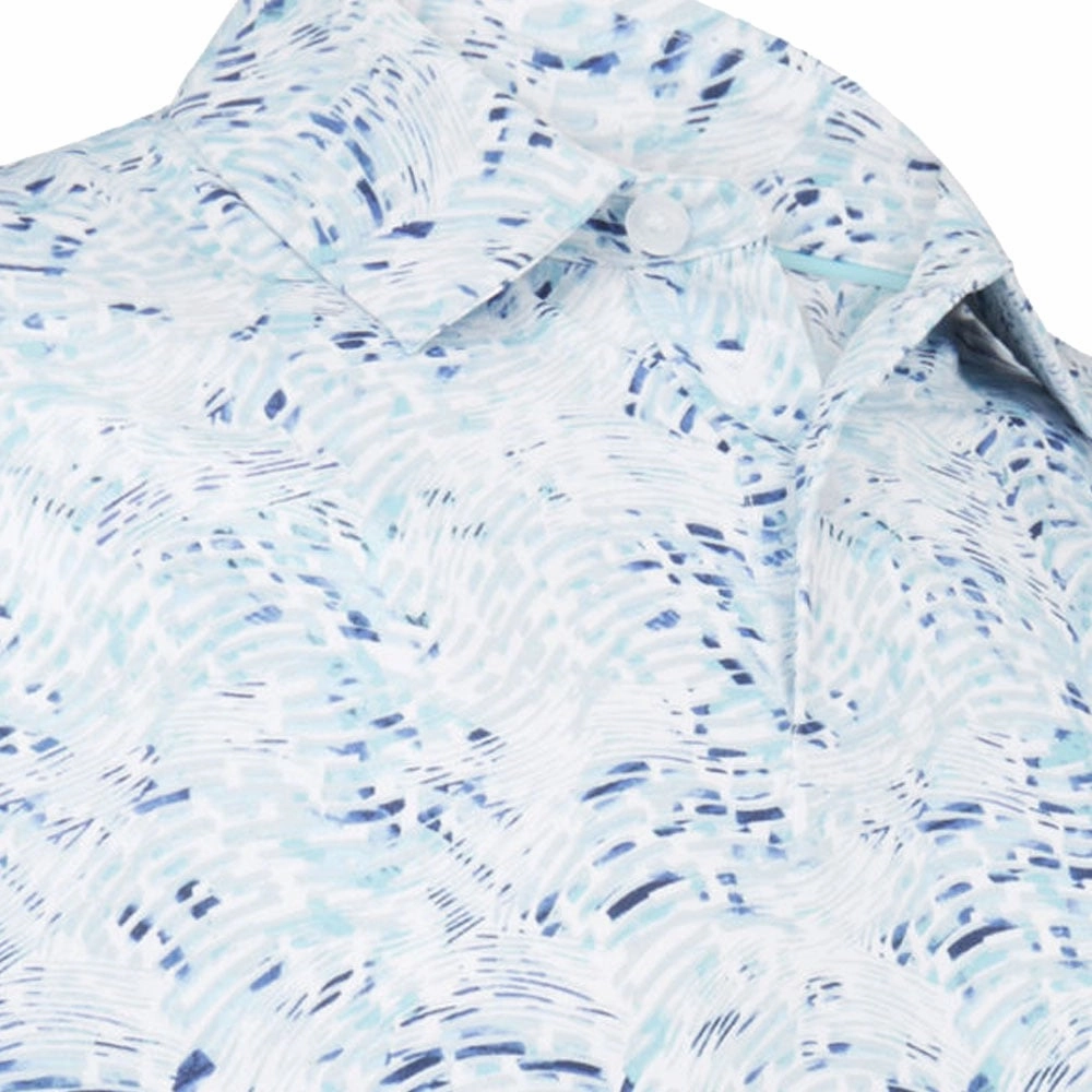 Hypoallergenic Fibers Breathable Yarn Composition Callaway Geo Print Polo Shirt - Bright White