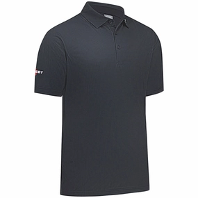Soft Touch Texture Cotton Blend Callaway Gingham Print Polo Shirt - Caviar