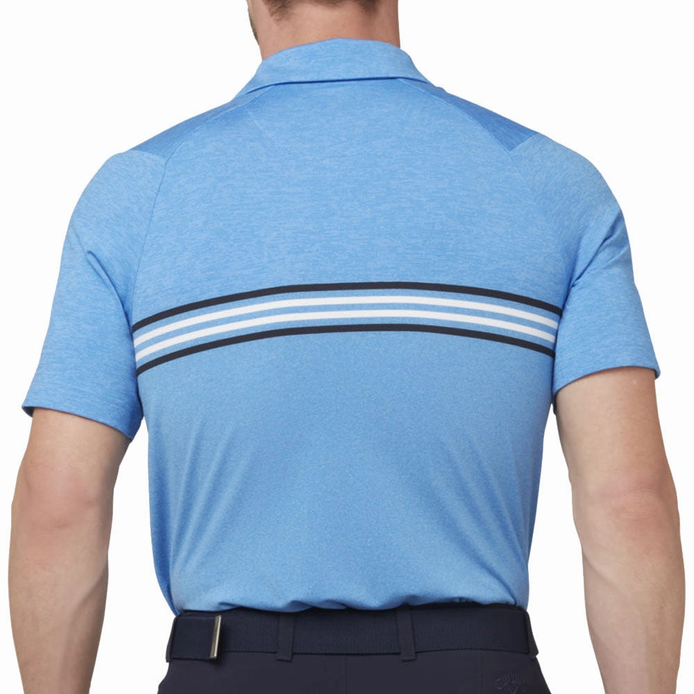 Vintage Wash Light Design Callaway Heather Chest Stripe Polo Shirt - Magnetic Heather