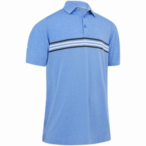 Callaway Heather Chest Stripe Polo Shirt - Magnetic Heather Comfortable Layering