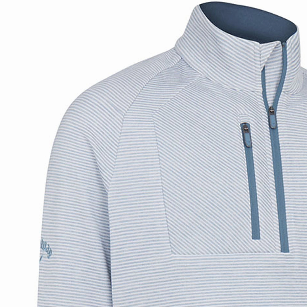 Coffee Shop Callaway Heather Eco Stripe Fleece - Light Mountain Spring Heather
