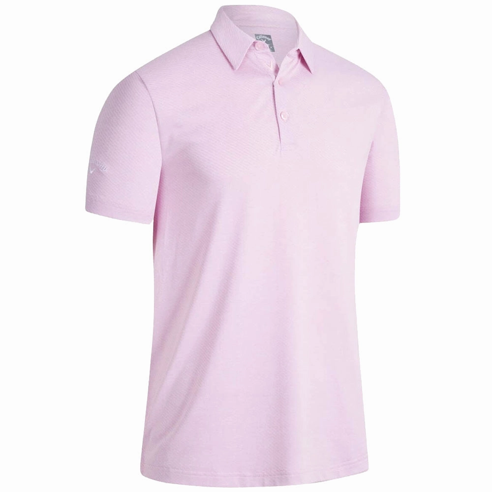Comfy Wear Callaway Heathered Jacquard Polo Shirt - Pink Sunset Heather