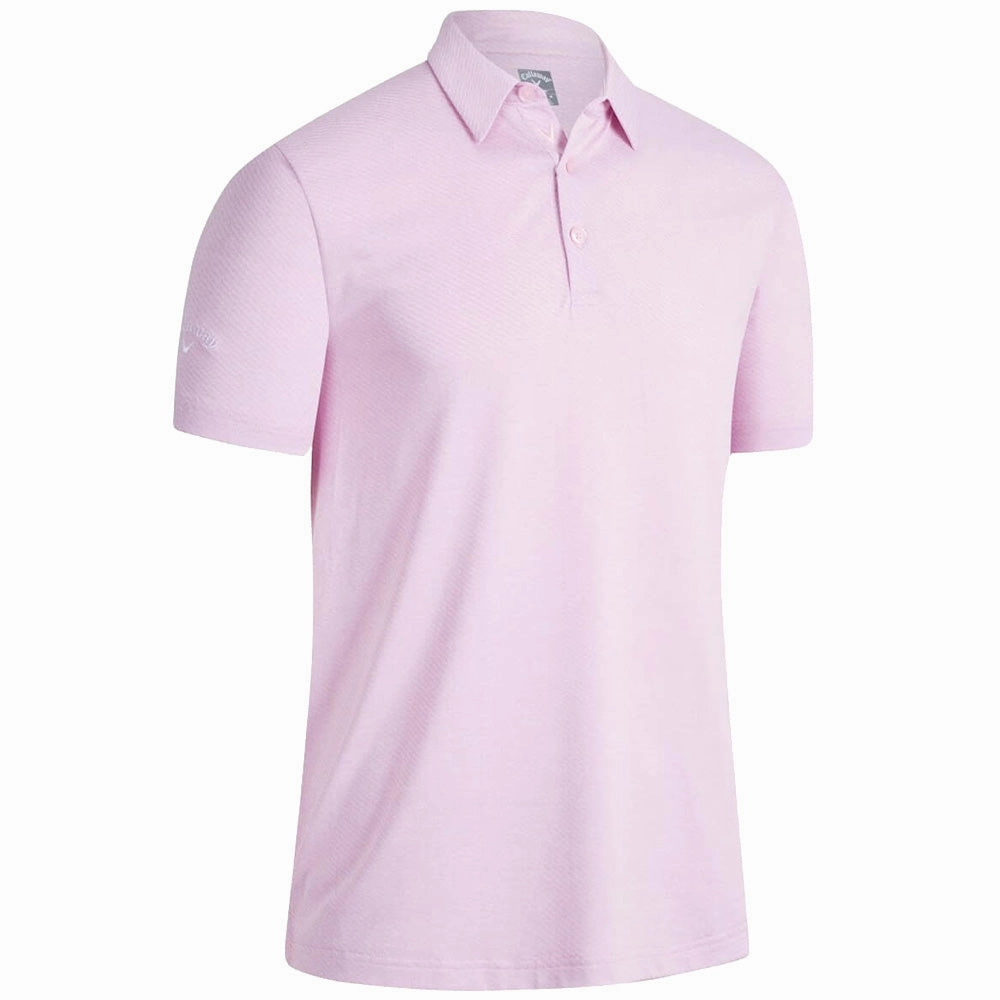Callaway Heathered Jacquard Polo Shirt - Pink Sunset Heather Sleek And Stylish
