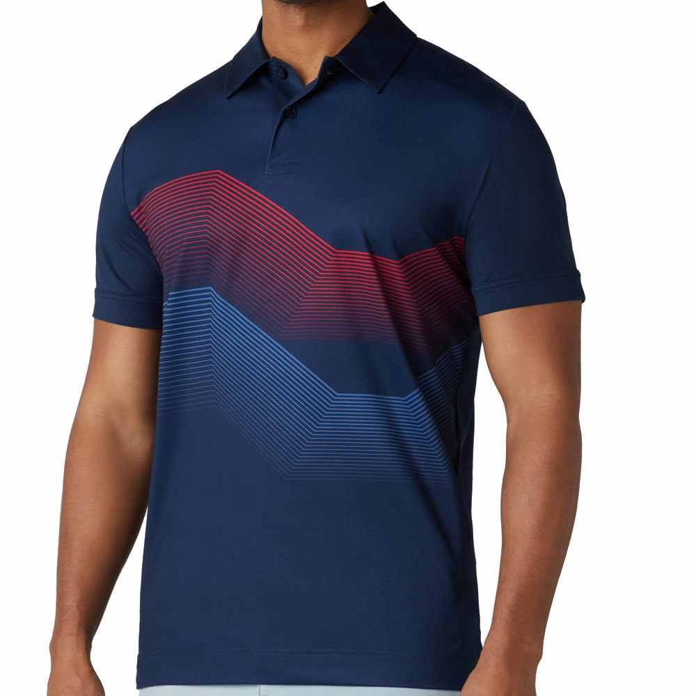 Callaway Linear Chev Print Polo Shirt - Navy Blazer Pastel color