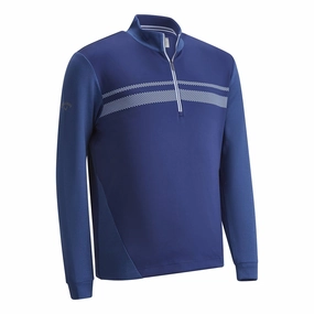 Comfy Look easy to pair Callaway Long Sleeve High Gauge Fleece Pullover - Medieval Blue